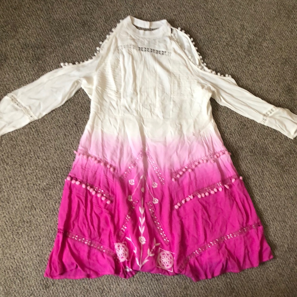 Pink and white ombre dress